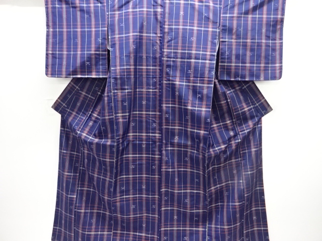 JAPANESE KIMONO / YONEZAWA TSUMUGI / ENSEMBLE / UNUSED / WOVEN GRID